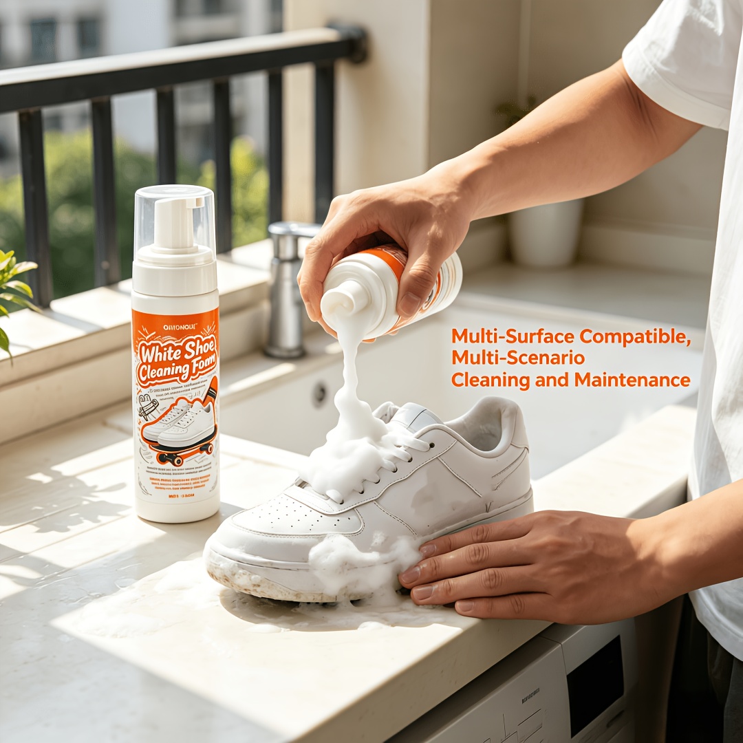 Sneaker Leather Care - 휴대용 무세척 화이트 슈즈 클리너 폼,