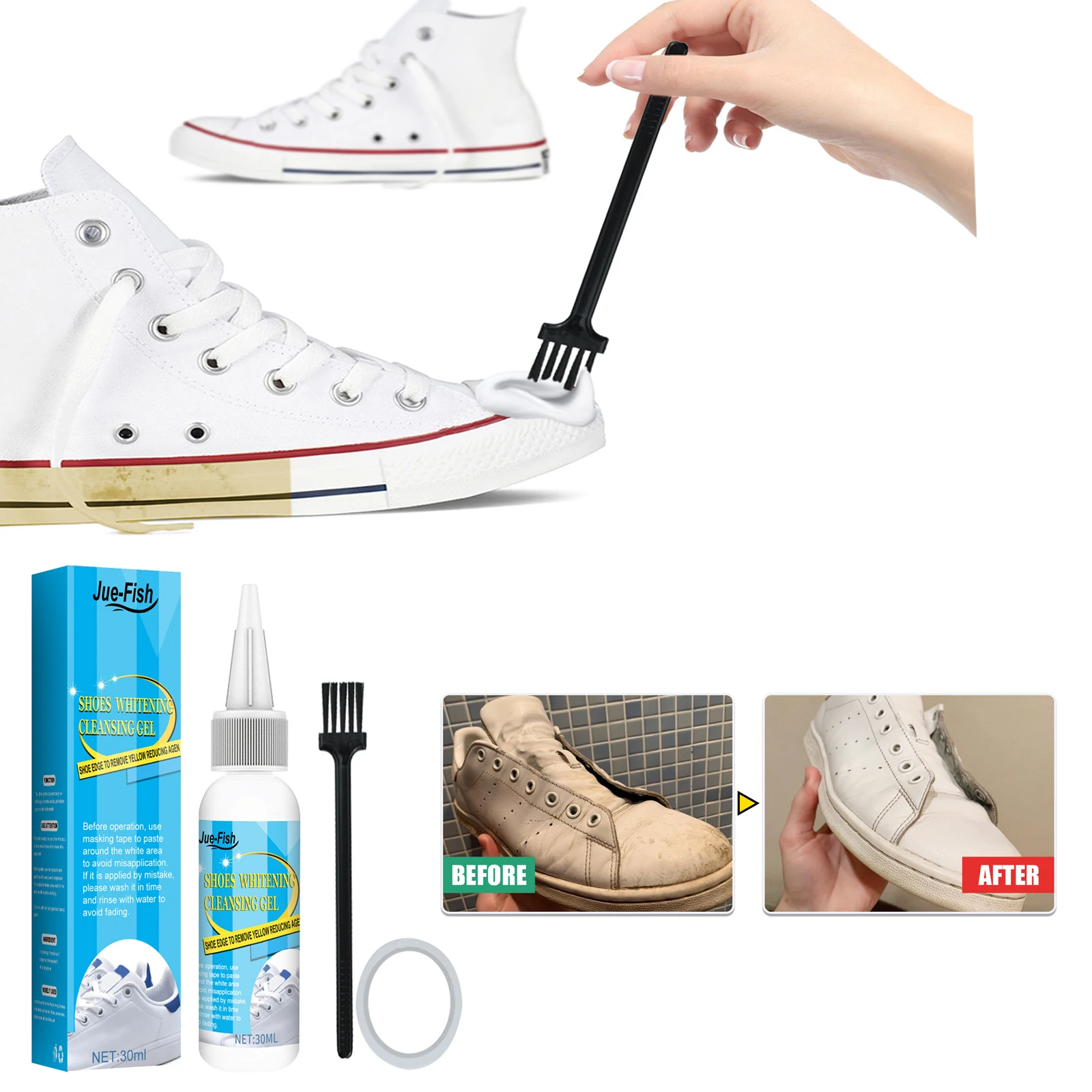 Sneaker Protector Spray - 흰색 신발 청소 젤 얼룩 먼지